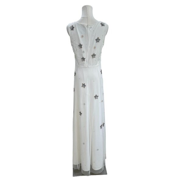 ModCloth White Sequin Star Maxi Dress Size M Celestial Glam Occasion Festival - Picture 7 of 10